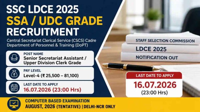 SSC Senior Secretariat Assistant